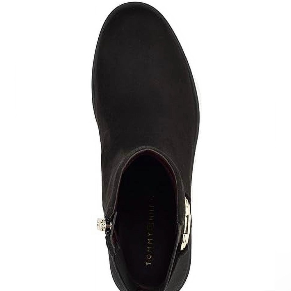 Tommy Hilfiger Women's Black Ankle Booties with Gold Accent Size 8.5 - Picture 4 of 16